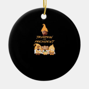 Gnome Sweet Gnome Vote Trumpkin Classic Ceramic Ornament