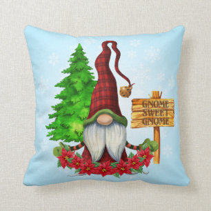 Gnome Sweet Gnome Winter Throw Throw Pillow