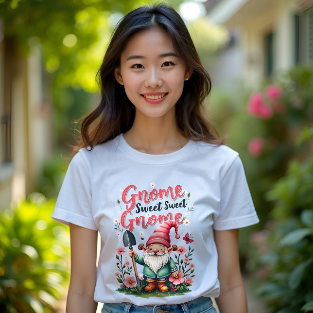 Gnome Sweet Sweet Gnome T-Shirt: Whimsical Garden T-Shirt (Creator Uploaded)