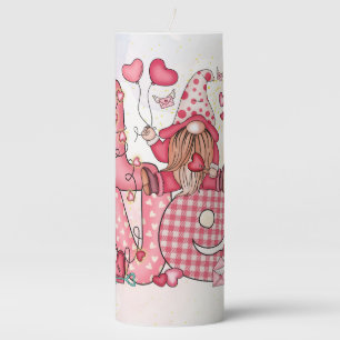 Gnome-tastic love pillar candle