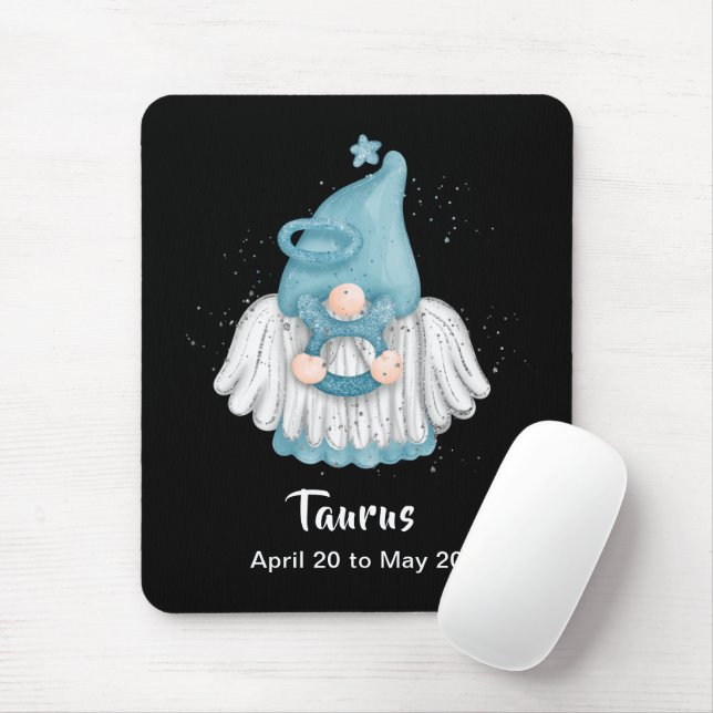 Gnome Taurus Astrology Sign Angel Mouse Pad (With Mouse)