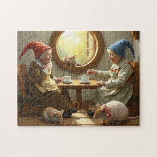 Gnome Tea Party Jigsaw Puzzle