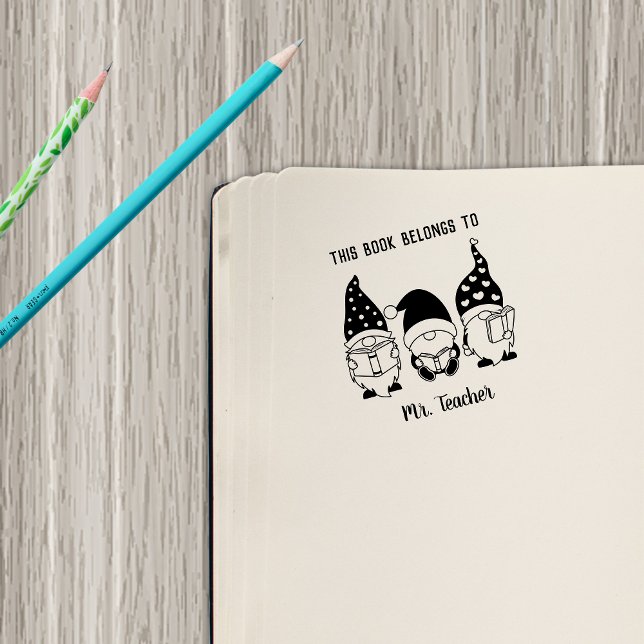 Gnome Teacher Custom Rubber Stamp (Gnome Teacher Custom Rubber Stamp)
