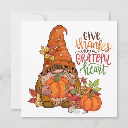 Gnome Thanksgiving Greeting Card