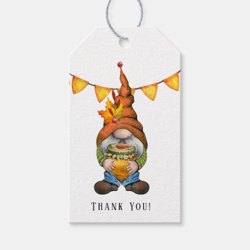 Gnome Thanksgiving Theme Birthday Party Thank You Gift Tags