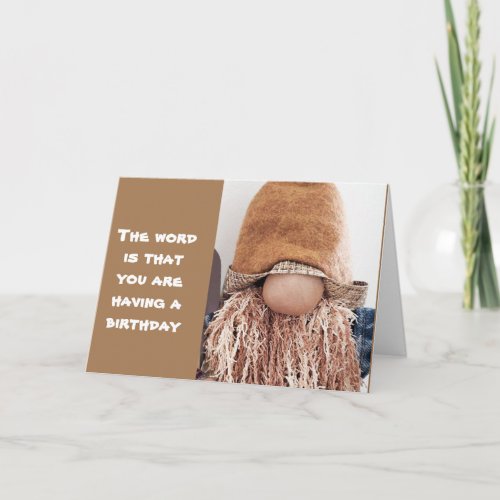 GNOME THINKS HES A COMIC FOR 70th BIRTHDAY     Card