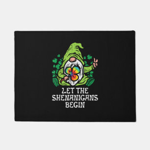Gnome Tie Dye Shamrock Let Shenanigans Begin St Pa Doormat