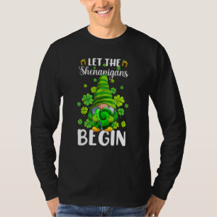 Gnome Tie Dye Shamrock Let Shenanigans Begin St Pa T-Shirt