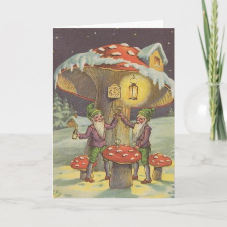 Gnome Toasting To The New Year Greeting Card