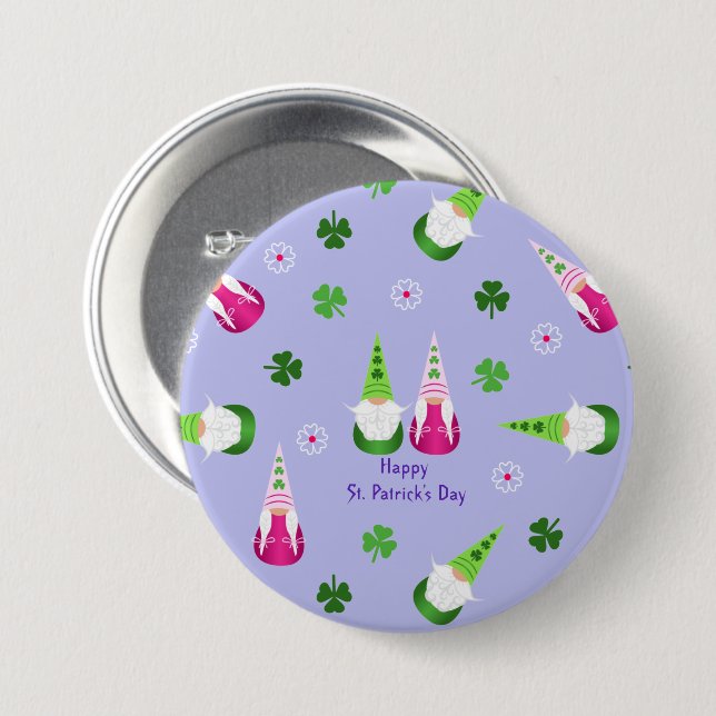 Gnome Toss St. Patrick's Day Button (Front & Back)