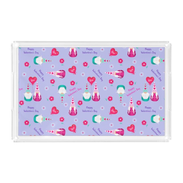 Gnome Toss Valentine's Day Acrylic Tray (Front)