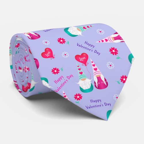 Gnome Toss Valentines Day Neck Tie