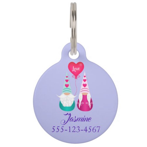 Gnome Toss Valentines Day Pet ID Tag