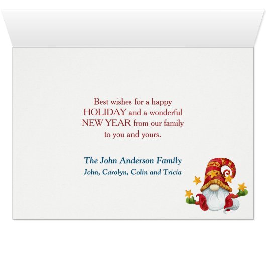 Gnome Trio on Snowy Mountain Top Christmas (Inside Horizontal (Bottom))