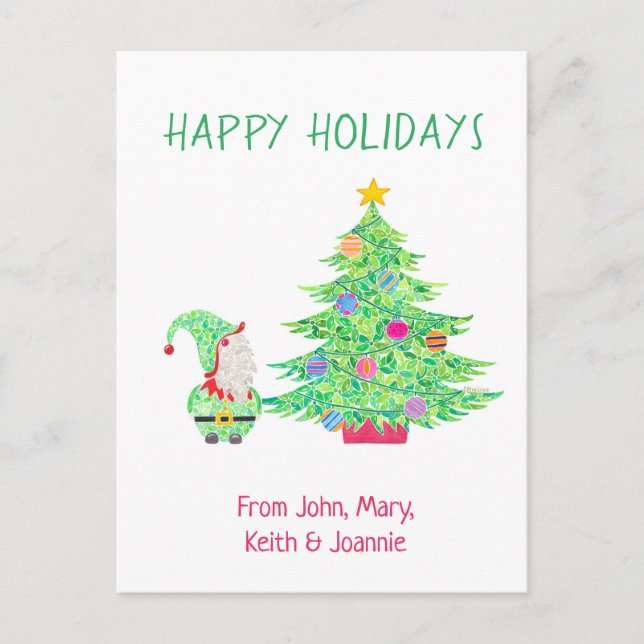 Gnome under the Christmas Tree Card (Front)