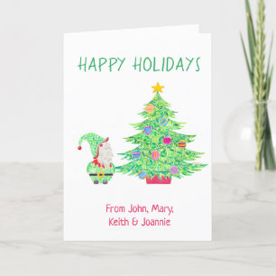 Gnome under the Christmas Tree Card