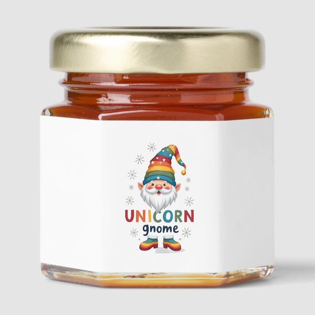 Gnome Unicorn Shirt Family Matching Group Christma Honey Jar Favors (Front)