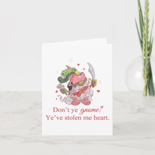 Gnome Valentine Card Cute Pirate Valentine Cards