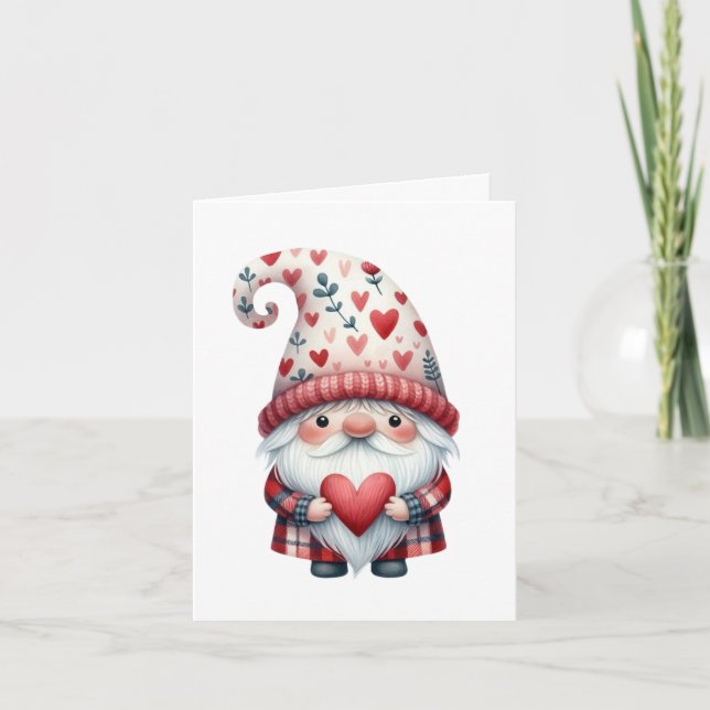 Gnome Valentine Folded Card (Front)
