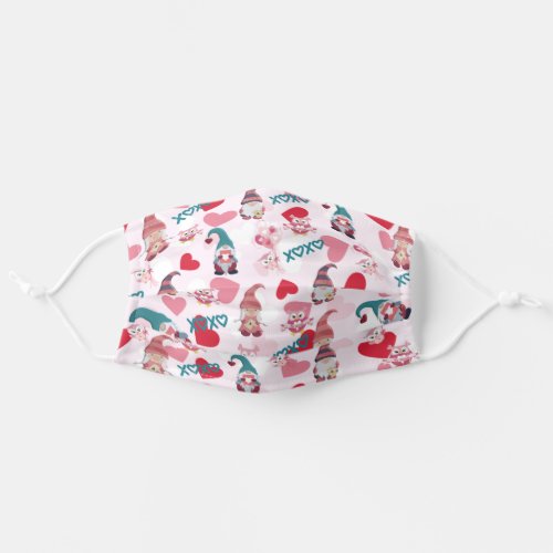 Gnome Valentine Heart Owl XOXO Love Adult Cloth Face Mask