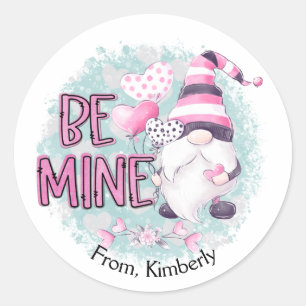 Gnome Valentine's Day Classic Round Sticker