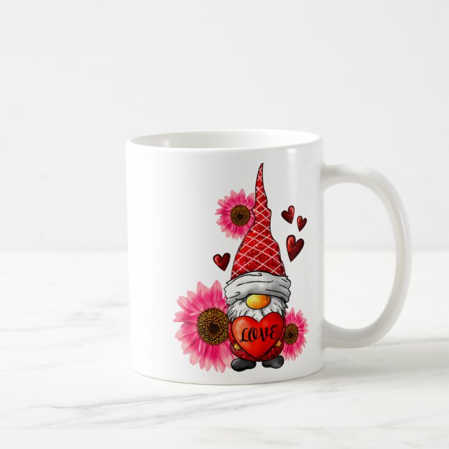 Gnome Valentines Day Cute Gnome Heart Leopard Sunf Coffee Mug (Right)