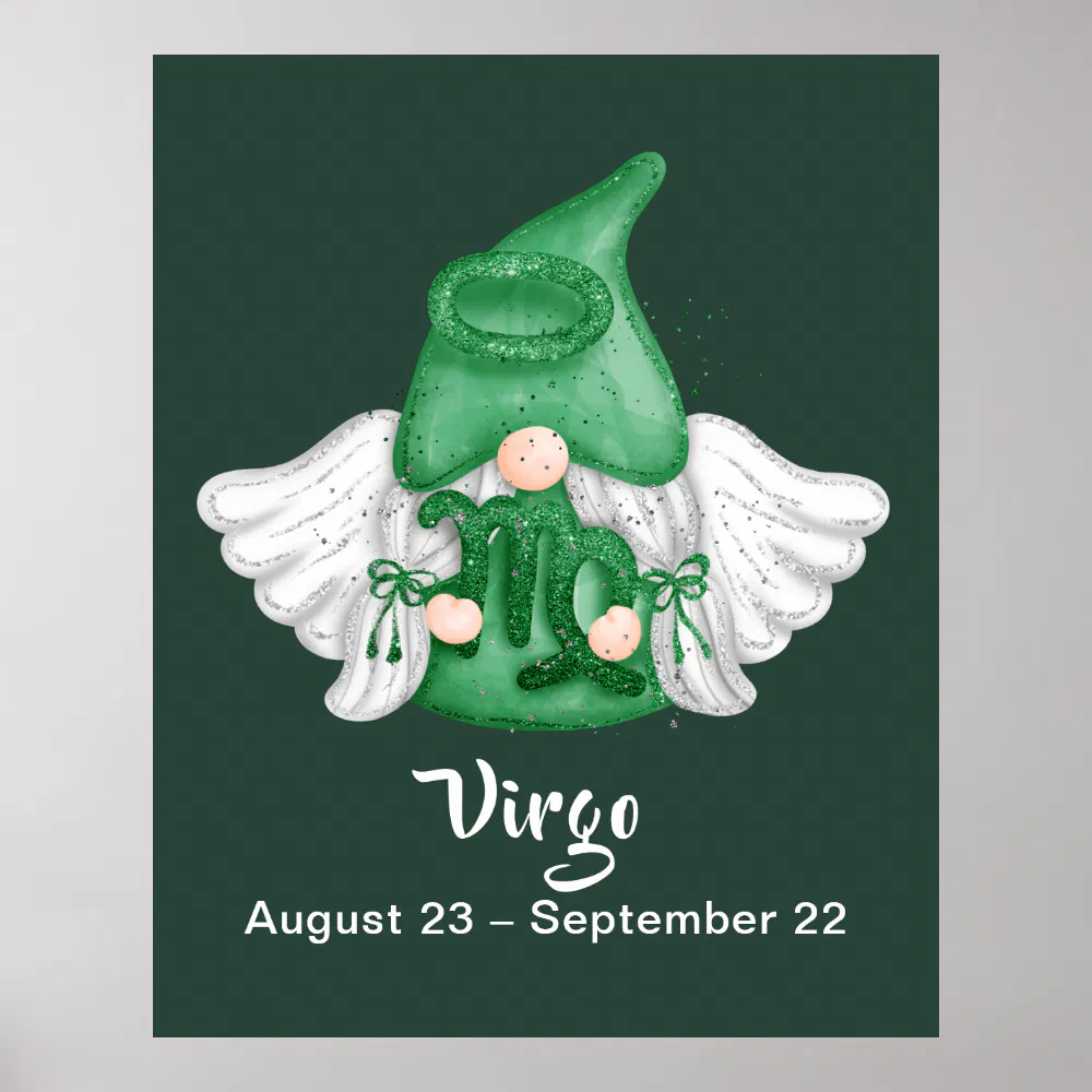 Gnome Virgo Astrology Sign Angel 40" x 50" Poster