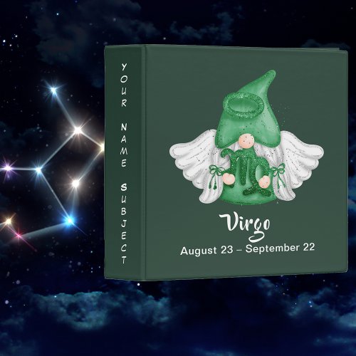 Gnome Virgo Astrology Sign Angel Name or Subject 3 Ring Binder