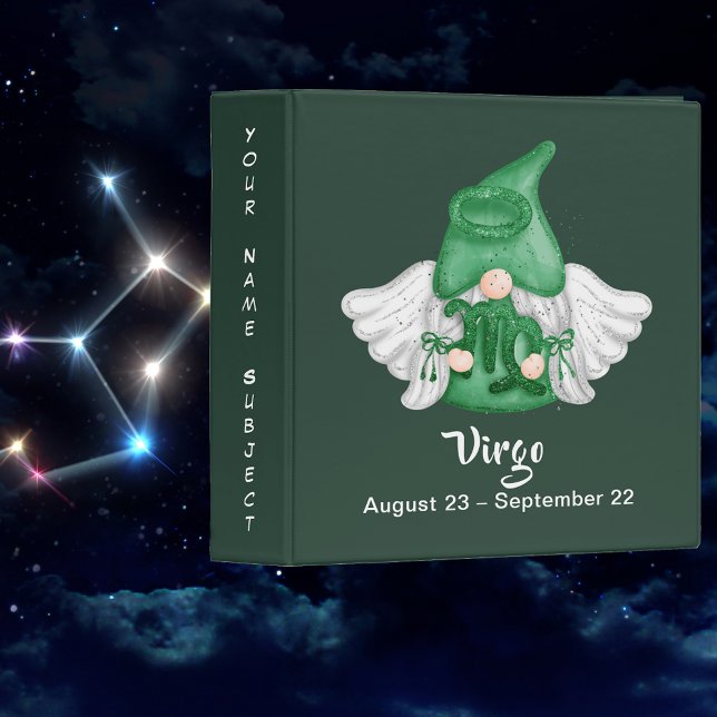 Gnome Virgo Astrology Sign Angel Name or Subject 3 Ring Binder (Gnome Virgo Astrology Sign Angel Name or Subject 3 Ring Binder)