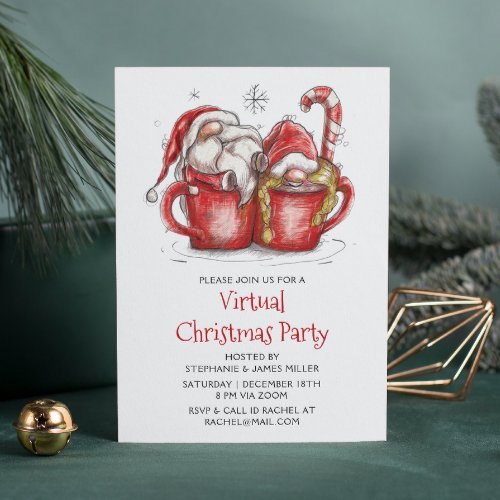 Gnome Virtual Christmas Party Quarantine Online Invitation