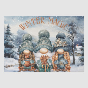 Gnome Watercolor Winter Christmas Tissue Paper