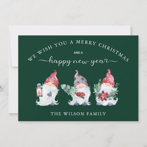 Gnome We Wish You a Merry Christmas  Holiday Card