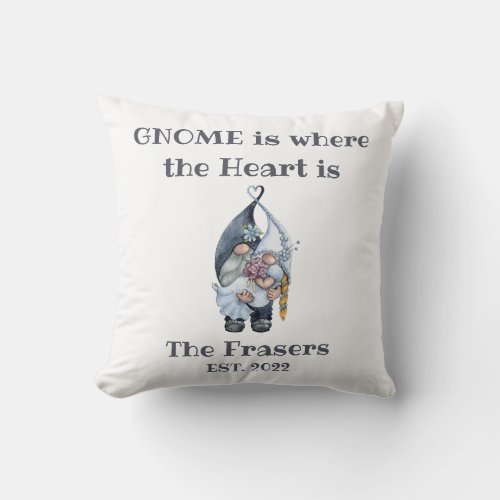 Gnome Wedding Throw Pillow