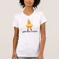 funny fishing gnome word art men T-Shirt, Zazzle