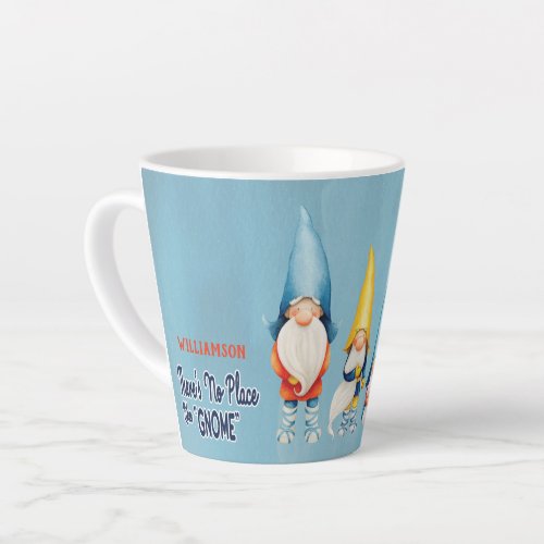 Gnome Whimsical Watercolor Family Monogram Latte Mug