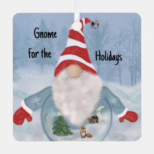 Gnome Winter Wonderland Metal Ornament