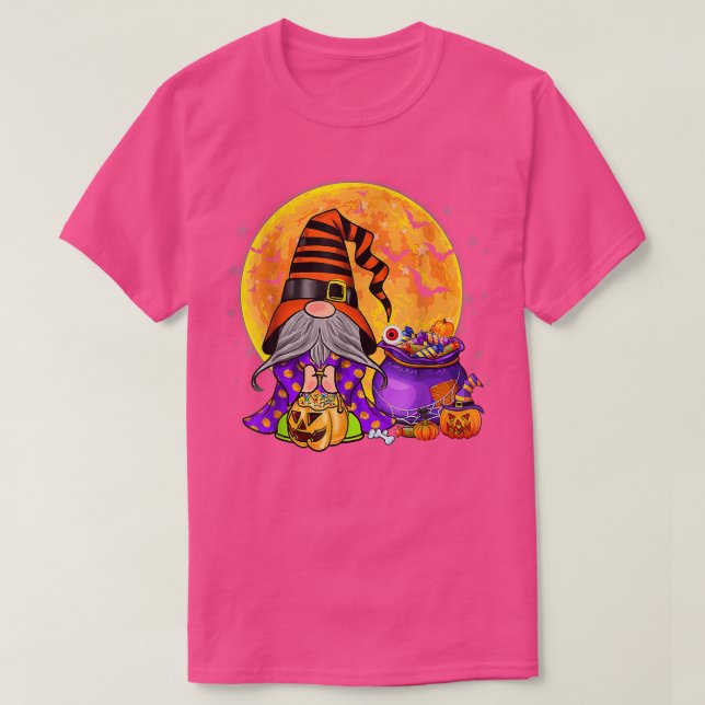 Gnome Witch Halloween Costume Pumpkin Autumn Fall  T-Shirt (Design Front)