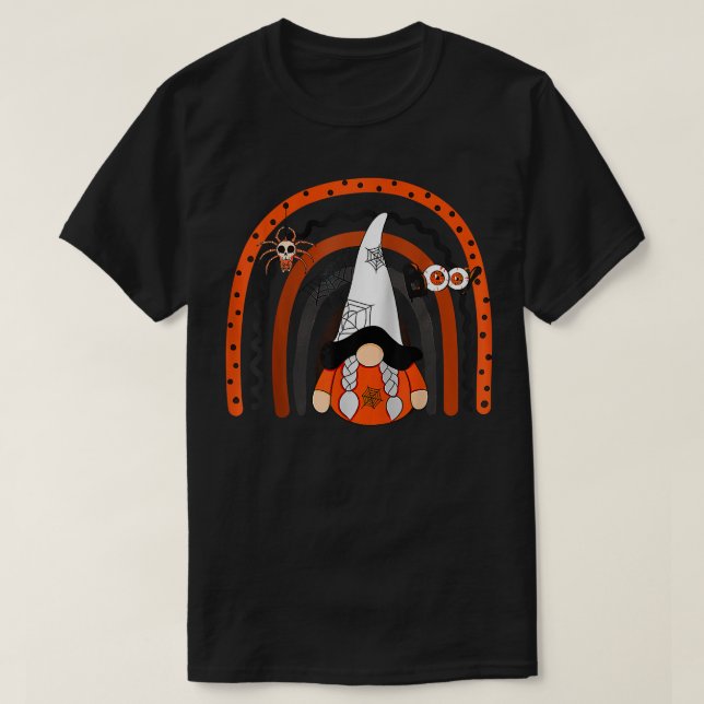 Gnome Witch Halloween Costume Pumpkin Autumn Fall  T-Shirt (Design Front)