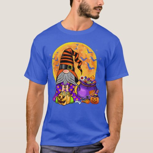 Gnome Witch Pumkin Jack O Lantern Candy Halloween  T_Shirt