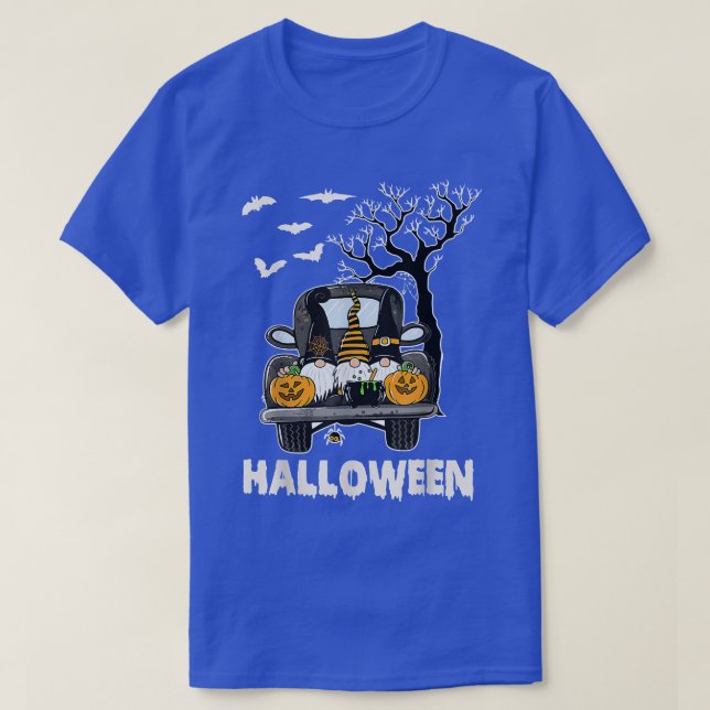 Gnome Witch Pumpkin Truck Drive Gnome Autumn Fall  T-Shirt (Design Front)