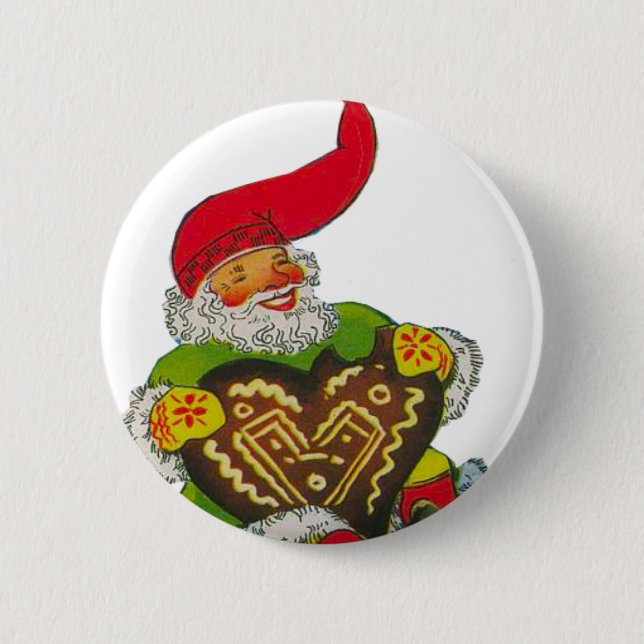 Gnome with a heart pinback button (Front)
