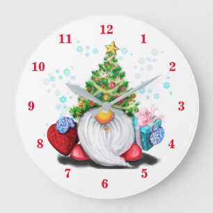 Gnome with Christmas Tree Gift Clock