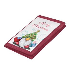Gnome with Christmas Tree Hat and Gift Wallet