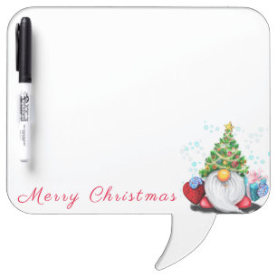 Gnome with Christmas Tree Hat Dry Erase Board
