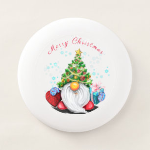 Gnome with Christmas Tree Hat Gift Frisbee