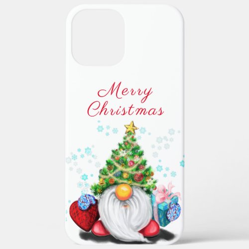Gnome with Christmas Tree Hat Gift iPhone Case