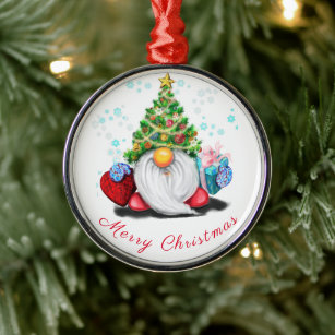 Gnome with Gift Christmas Tree Ornament