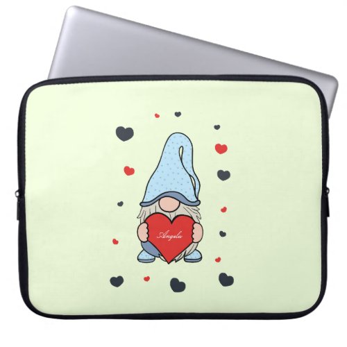 Gnome with heart laptop sleeve