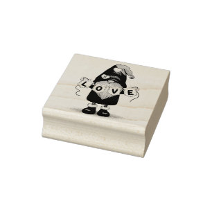 Gnome with Love Banner Rubber Stamp