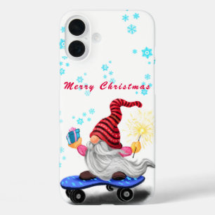 Gnome with Skateboard Christmas iPhone Case